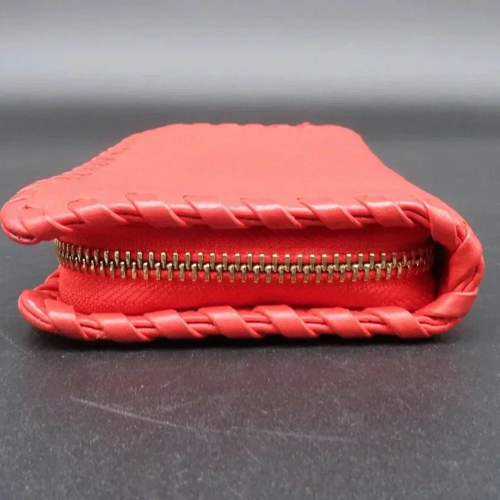 Tory Burch Marion Red Pebbled Leather Wristlet Wallet